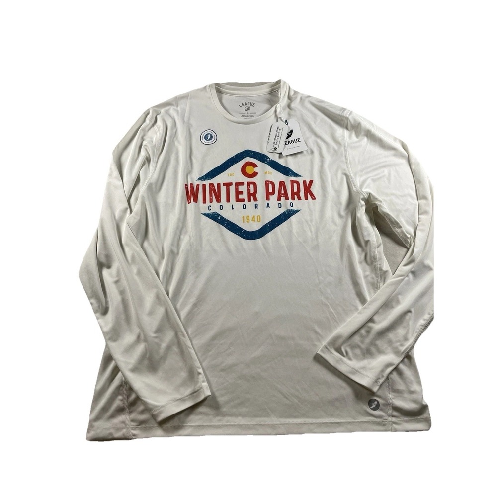League 91 Bend Winter Park Graphic T-Shirt Mens Large Green Recycled Plastic